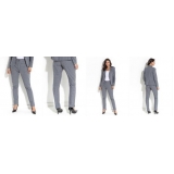 calça de uniforme cintura alta Poá